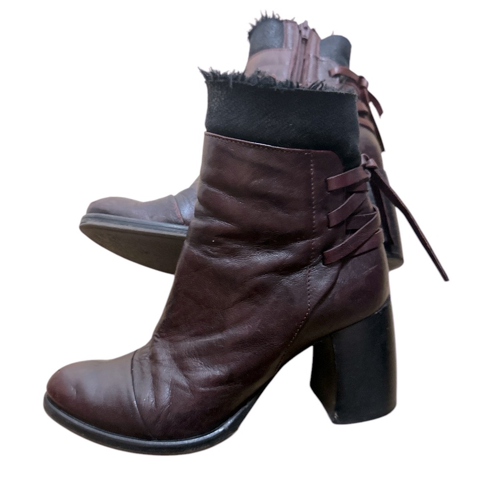 IXOS Leather Deep Burgundy Booties